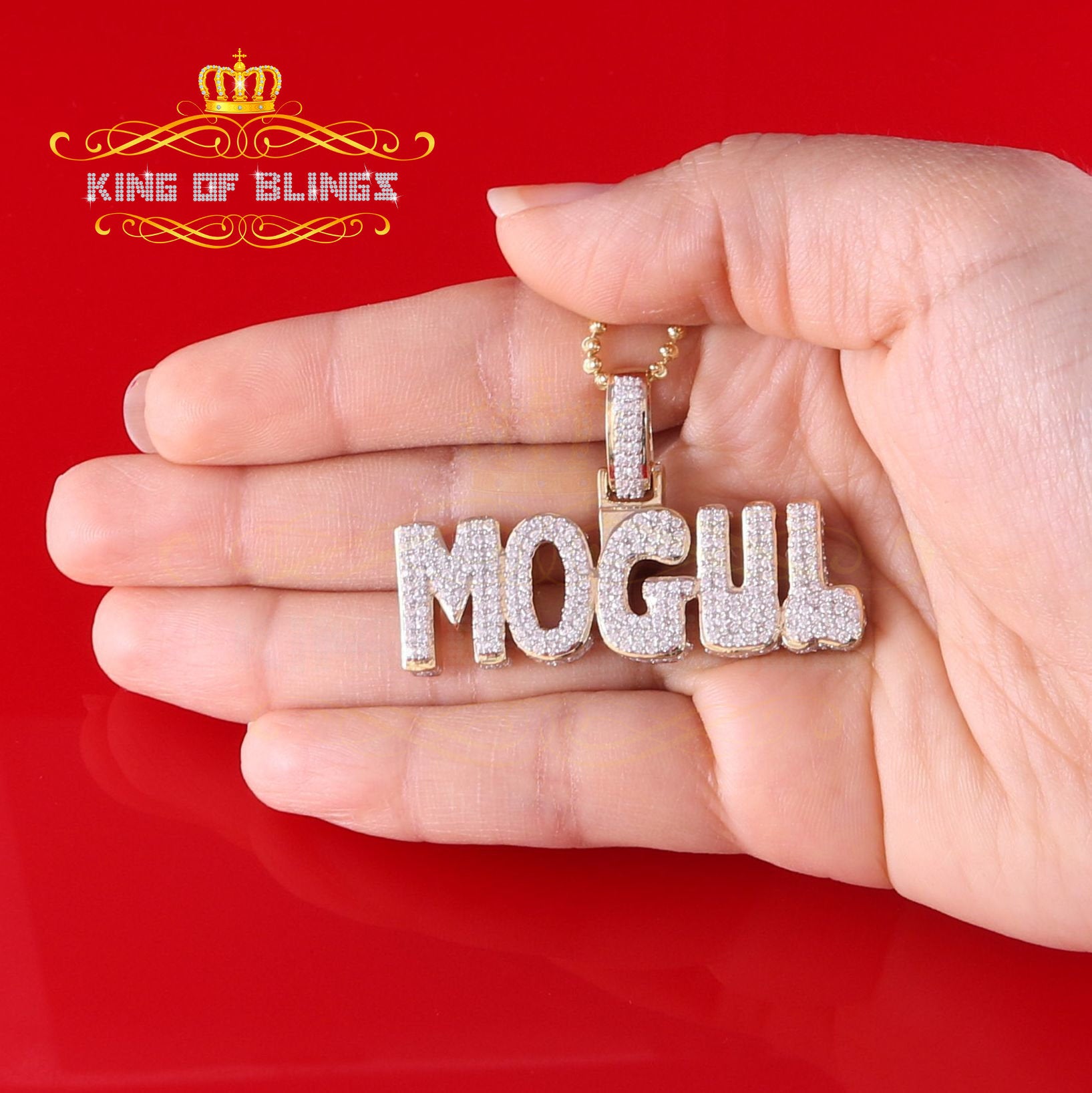 Create your Custom Sterling Silver 2.00 inch like Mogul Pendant in Cubic Zirconia KING OF BLINGS