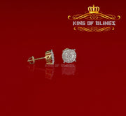 King of Bling's 925 Yellow Sterling Silver 0.86ct Cubic Zirconia Round Women's Hip Hop Earrings KING OF BLINGS