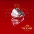 925 Sterling White Silver 6.08ct Cubic Zirconia Square Men's Ring Big Size 10 KING OF BLINGS