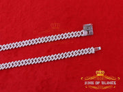 925 Silver 15ct Moissanite White Men's Cuban Necklace SZ 22inch & 10mm Width KING OF BLINGS