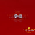 King  of Bling's Men's/Womens 925 Silver Yellow 1.00ct VVS 'D' Moissanite Floral Stud Earrings KING OF BLINGS