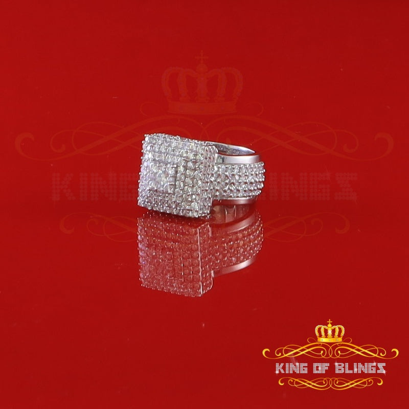 King Of Bling's925 Sterling Silver White 8.50ct Cubic Zirconia Wide Square Womens Ring Size 7.5
