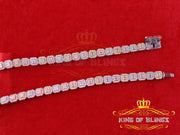 925 Silver Men's White 30ct Moissanite Necklace size 22inch & Width 7.5MM KING OF BLINGS
