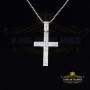 King Of Bling's Real 0.33ct Diamond Sterling Silver CROSS White Charm Fashion Necklace Pendant KING OF BLINGS