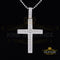 White Fancy 925 Sterling Silver CROSS Pendant with 3.64ct Cubic Zirconia stone KING OF BLINGS