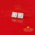 King  of Bling's Men's/Womens 925 Silver Yellow 1.00ct VVS 'D' Moissanite 3D Square Stud Earrings KING OF BLINGS