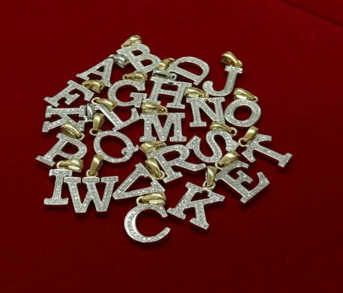 King Of Bling's Attractive Sterling SilverAll Alphabet Letter Yellow Pendant with Cubic Zirconia