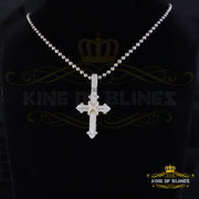 King Of Bling's 925 Sterling white Silver 1.50ct VVS D Clr.Moissanite Cross Pendant Men/ Women. KING OF BLINGS