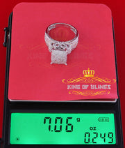 King Of Bling's 0.20 CT Real Diamond 925 Sterling Silver White Cinderella Womens Ring Size 7 KING OF BLINGS
