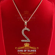 Yellow 925 Silver Baguette Numeric Number 2 Pendant 4.50ct Cubic Zirconia Stone KING OF BLINGS