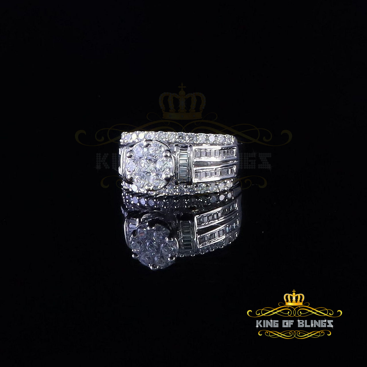 King Of Bling'sKing Of Blings 925 Sterling White Silver Round Cubic Zirconia Women's Ring sz 9