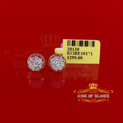 King Of Bling's 0.05ct Diamond Stud Earrings For Women Yellow 925 Sterling Silver Stud For Men KING OF BLINGS