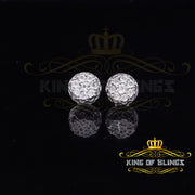 King Of Bling's 925 Sterling Silver White 0.07ct Diamond For Men's & Women's Floral Earrings KING OF BLINGS