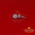 King of Bling's Men's/Womens 925 Silver White 1.00ct VVS 'D' Moissanite Floral Stud Earrings KING OF BLINGS