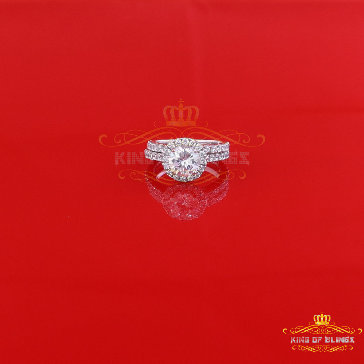 King Of Bling's4.58ct White Cubic Zirconia 925 Sterling Silver Bridal Fashion Womens Ring SZ 7