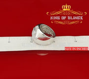 King Of Bling'sWhite Silver Square 1.70ct Cubic Zirconia Men's Adjustable Ring From SZ 9 to 11 KING OF BLINGS