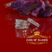 King Of Bling'sSterling White Silver Square 5.00ct Cubic Zirconia Bridal Womens Ring Size 8 KING OF BLINGS