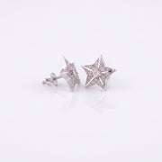 King Of Bling's 925 Sterling Silver White 0.25ct Diamond For Women's / Men's Stud Star Earrings KING OF BLINGS