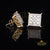 King of Bling's Hip Hop 925 Yellow Sterling Silver 2.73ct Cubic Zirconia Women's Square Earrings KING OF BLINGS