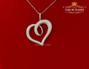 King Of Bling's Attractive White Heart Shape Sterling Silver Pendant with 0.75ct Cubic Zirconia KING OF BLINGS