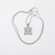 King Of Bling's Attractive Sterling SilverAll Alphabet Letter White Pendant with Cubic Zirconia KING OF BLINGS