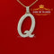Fancy Yellow 925 Sterling Silver All ALPHABET Pendant with Cubic Zirconia Stone KING OF BLINGS