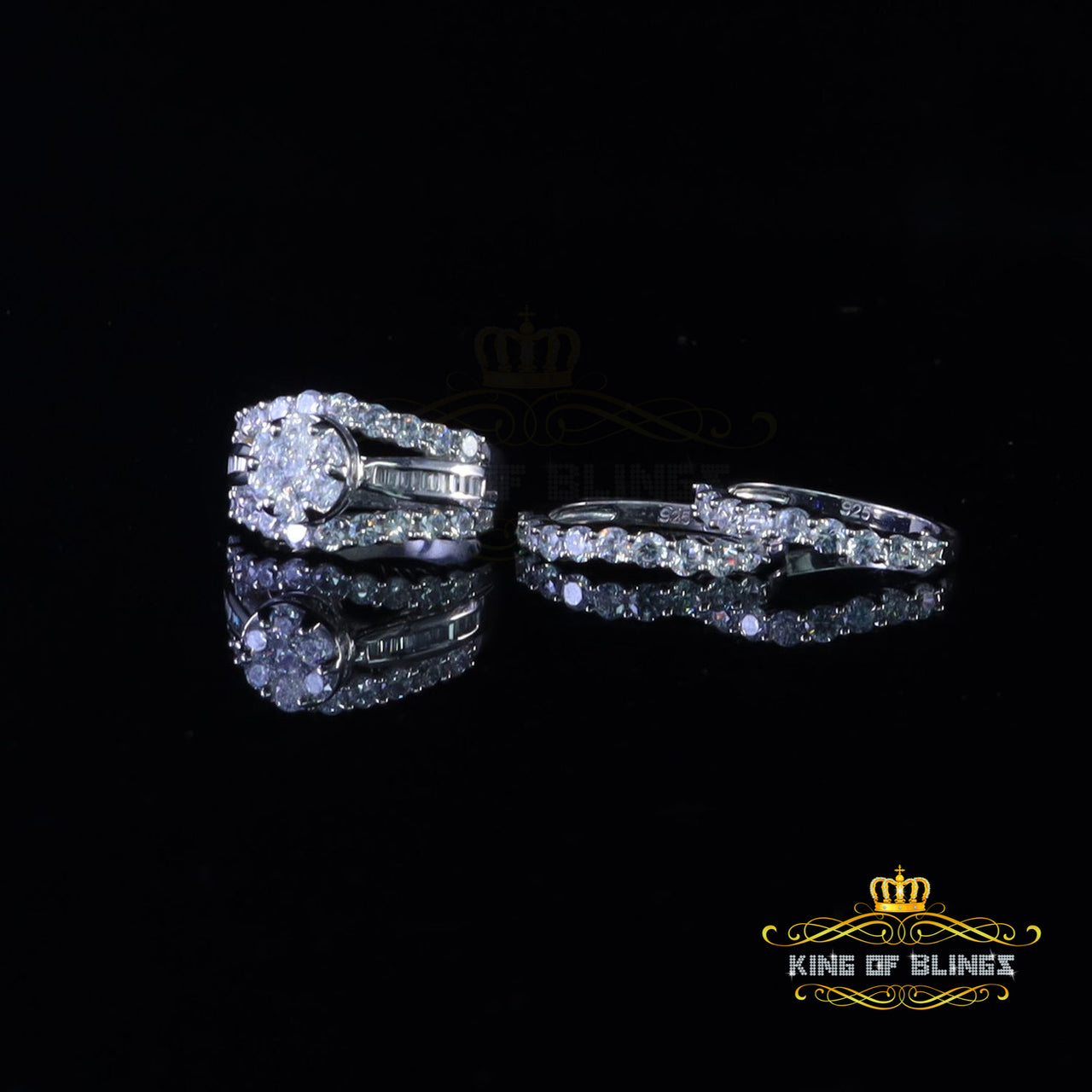 Silver 8.50ct Cubic Zirconia Piece Double Halo Bridal White Womens Ring Size 8