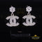 King of Bling's Men's/Women's 925 Silver White 1.00ct VVS 'D' Moissanite Dangling Stud Earrings KING OF BLINGS