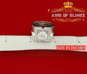 4.50ct Cubic Zirconia 925 White Silver Men's Adjustable Ring Size From 9 to 11 KING OF BLINGS