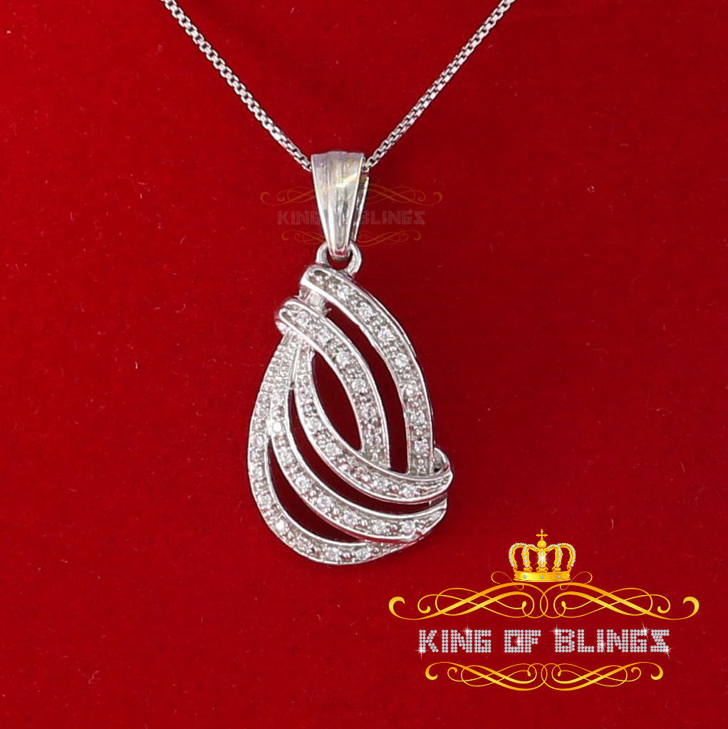 King Of Bling's Beautiful White 925 Silver Pendant Charming FASHION Shape 0.28ct Cubic Zirconia