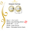 King of Bling's Aretes Para Hombre 925 Yellow Silver 1.59ct Cubic Zirconia Round Women's Earring KING OF BLINGS