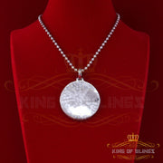 King of Bling's White Attractive Round Shape 925 Sterling Silver Pendant 9.81ct Cubic Zirconia KING OF BLINGS