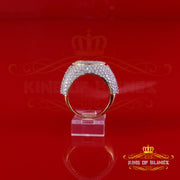 King of Bling's Sterling Yellow Silver 5.50ct Buguette VVS 'D' Moissanite Round Men's Ring SZ 10 King of Blings