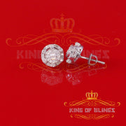 King of Bling's 0.50ct VVS 'D' Moissanite Men's/Womens White Silver Round Earrings KING OF BLINGS