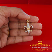King Of Bling's Promise Yellow 925 Sterling Silver Fleur de Lis Pendant 0.50ct Cubic Zirconia KING OF BLINGS