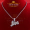 King Of Bling's 2ct Real Moissanite Silver Attractive White LOVE Pendant for your men and Women KING OF BLINGS