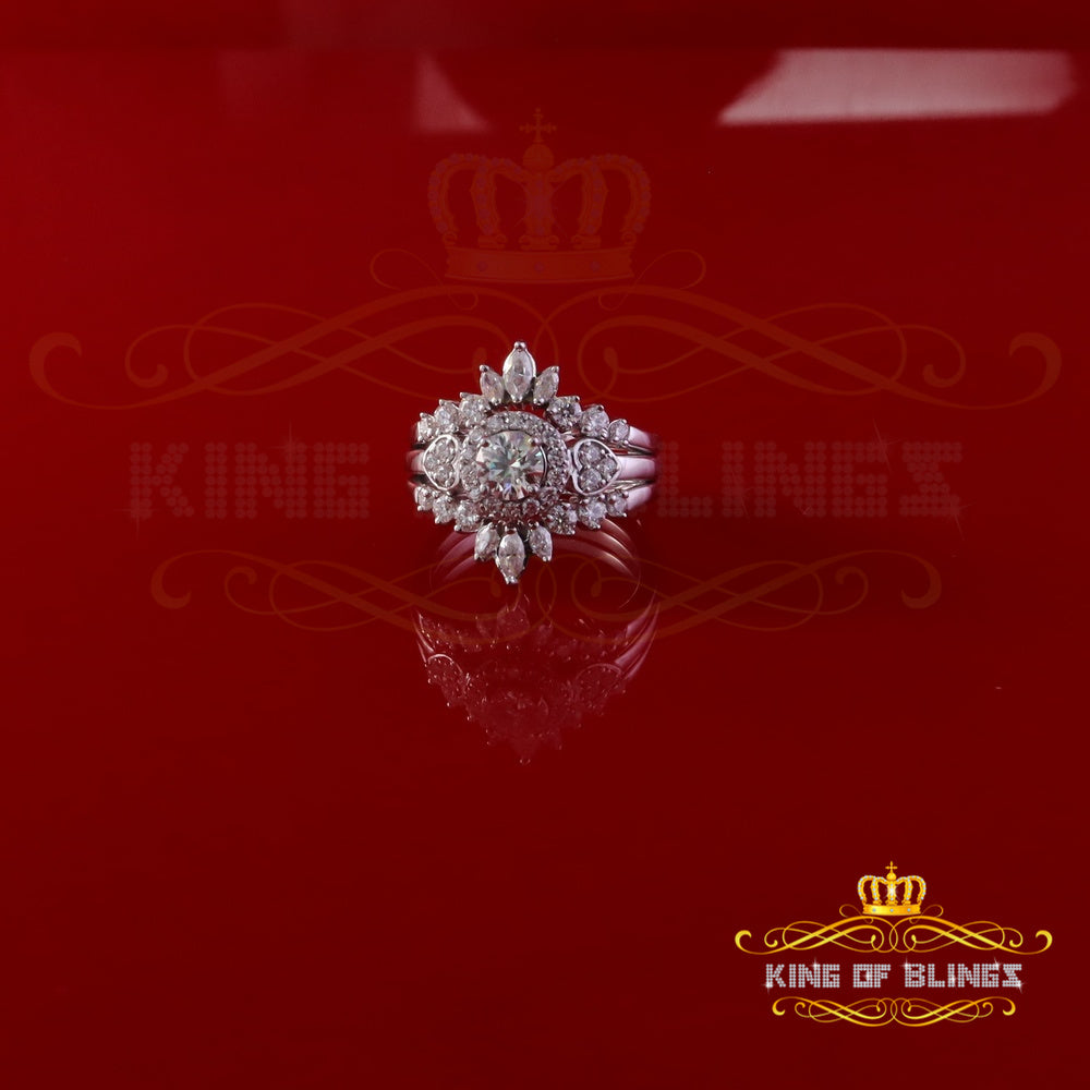 King Of Blings 2CT VVS D Moissanite Solitaire Enhancer Guard Wrap Ring Insert 925 White Silver King of Blings