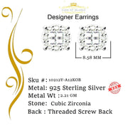 King of Bling's 925 Yellow Silver 0.96ct Cubic Zirconia Women's & Men's Hip Hop Flower Earrings KING OF BLINGS