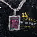 White 925 Sterling Silver Rectangle Shape Pendant with 10.31ct Cubic Zirconia KING OF BLINGS
