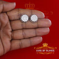 King of Blings- 925 White Sterling Silver 2.28ct Cubic Zirconia Women's Hip Hop Flower Earrings KING OF BLINGS