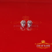King of Bling's Men's/Womens 925 Silver White 0.50ct VVS 'D' Moissanite Floral Stud Earrings KING OF BLINGS