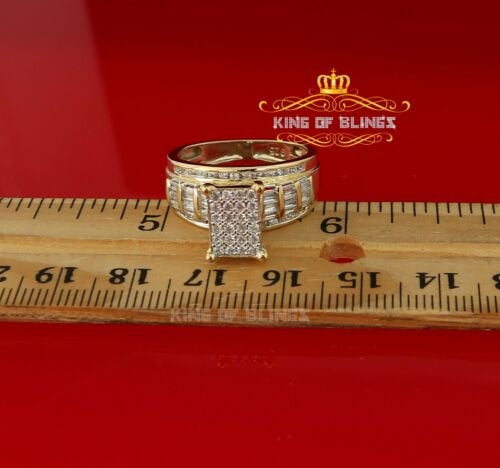 King Of Bling's 925 Sterling Yellow Silver 1.31CT Cubic Zirconia Cinderella Womens Rings Size 8 KING OF BLINGS