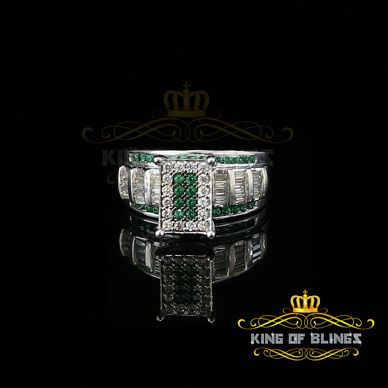 King Of Bling's925 Sterling White Silver Cinderella Cubic Zirconia 1.50ct Womens Ring Size 7