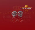 King of Blings- Aretes Para Hombre 925 White Silver 1.98ct Cubic Zirconia Round Women's Earrings KING OF BLINGS
