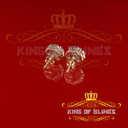 King of Bling's 925 Yellow Silver 2.88ct Cubic Zirconia Women's & Men's Hip Hop Floral Earrings KING OF BLINGS