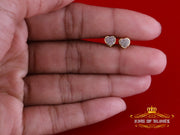 King of Blings-Aretes Para Hombre Heart 925 Yellow Silver 0.05ct Diamond Women's /Men's Earring KING OF BLINGS