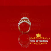 King Of Bling's Sterling Yellow Silver Square 5.00ct Cubic Zirconia Bridal Womens Ring Size 7 KING OF BLINGS