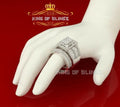 Sterling White Silver Square 5.00ct Cubic Zirconia Bridal Womens Ring Size 7.5 KING OF BLINGS