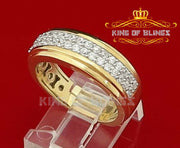 King Of Bling's Men's 13.00ct Cubic Zirconia Yellow Silver Round Adjustable Ring From SZ 9 to 11 KING OF BLINGS