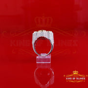 King of Bling's New White 925 Sterling Silver 6.00ct VVS D Moissanite Rings Size 10 Cross Men's King of Blings